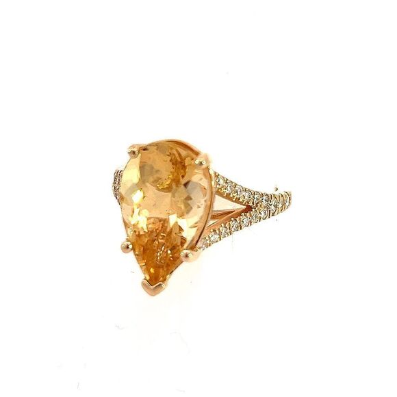 Natural Citrine Diamond Ring 6.5 14k Y Gold 4.79 TCW Certified $3,950 310632 - Picture 3 of 16